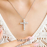 Grande Lueur Croix Platinum Lab Diamond Cross