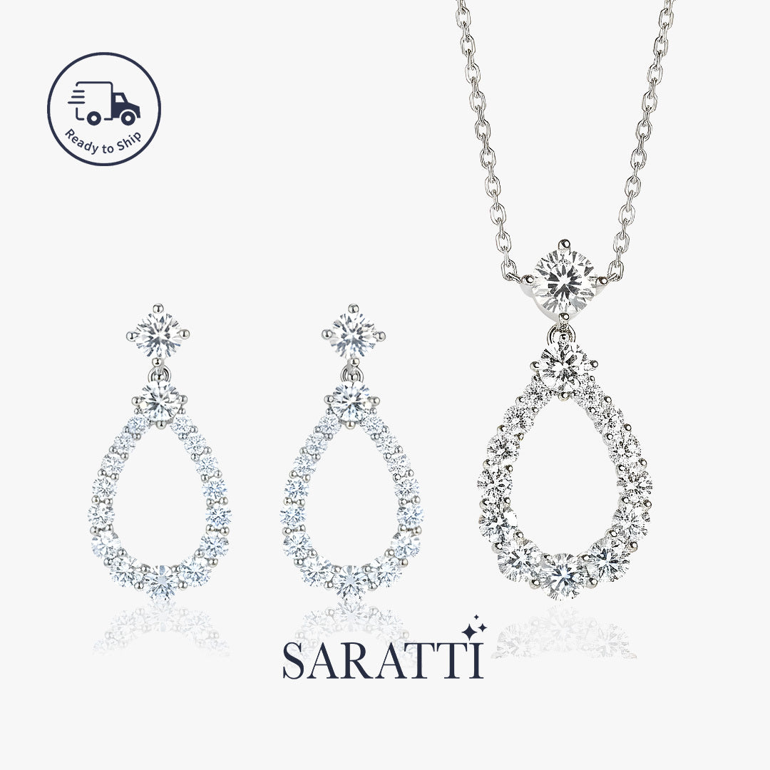 Shimmering lab diamond waterfall necklace | SARATTI