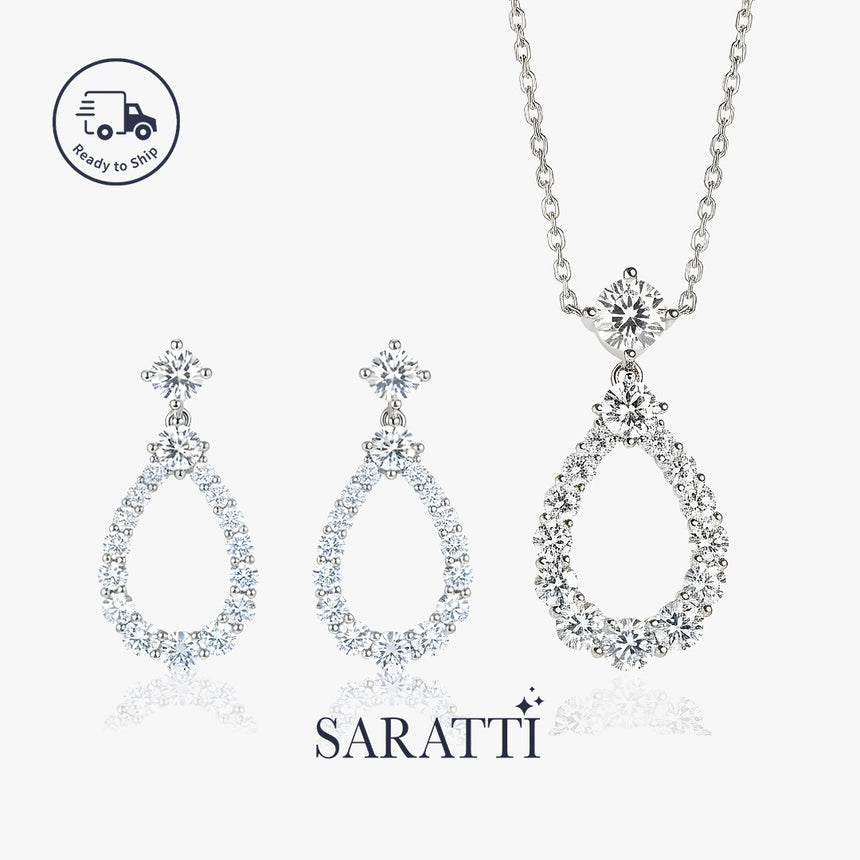Shimmering lab diamond waterfall necklace | SARATTI