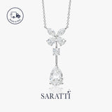 Blooming diamond petal pendant with pear drop center | SARATTI