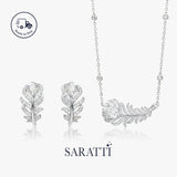 Plume d’Éclat Lab Diamond Set | Platinum Feather Jewelry | SARATTI