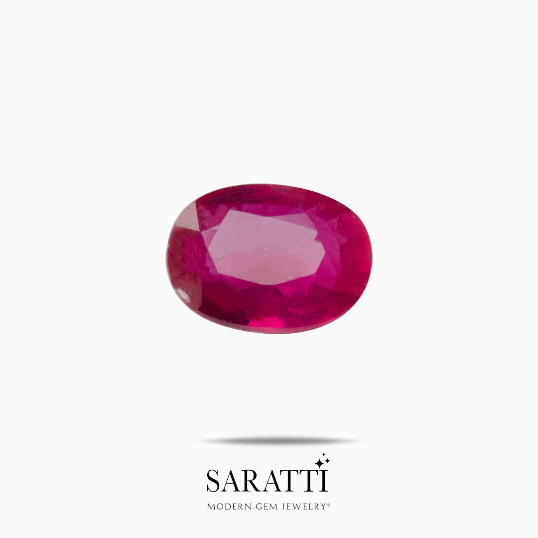 Set of 2 natural rubies, high quality 2.640 carats, oval faceted size