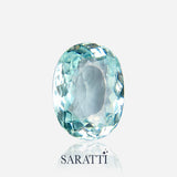 paraiba type tourmaline light blue oval cut side angle light reflection | SARATTI