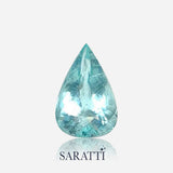 paraiba type tourmaline light blue pear cut side angle light reflection | SARATTI
