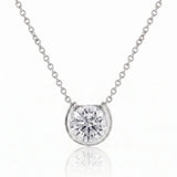 Petite Bezel Diamond Solitaire Necklace