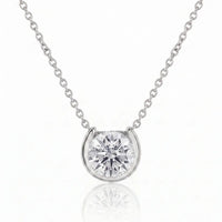 Petite Bezel Diamond Solitaire Necklace