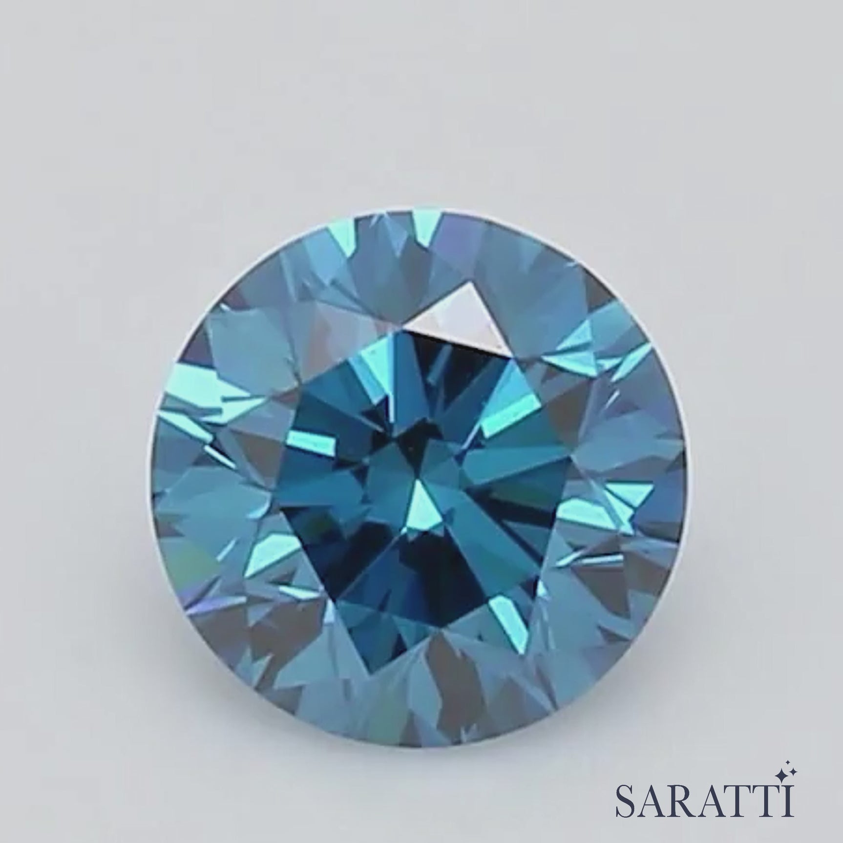 0.99 carats Sky Blue Round Natural Diamond (Treated) | Saratti Jewelry