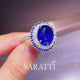 Royal Blue Natural Sapphire and Diamonds Ring - Saratti 