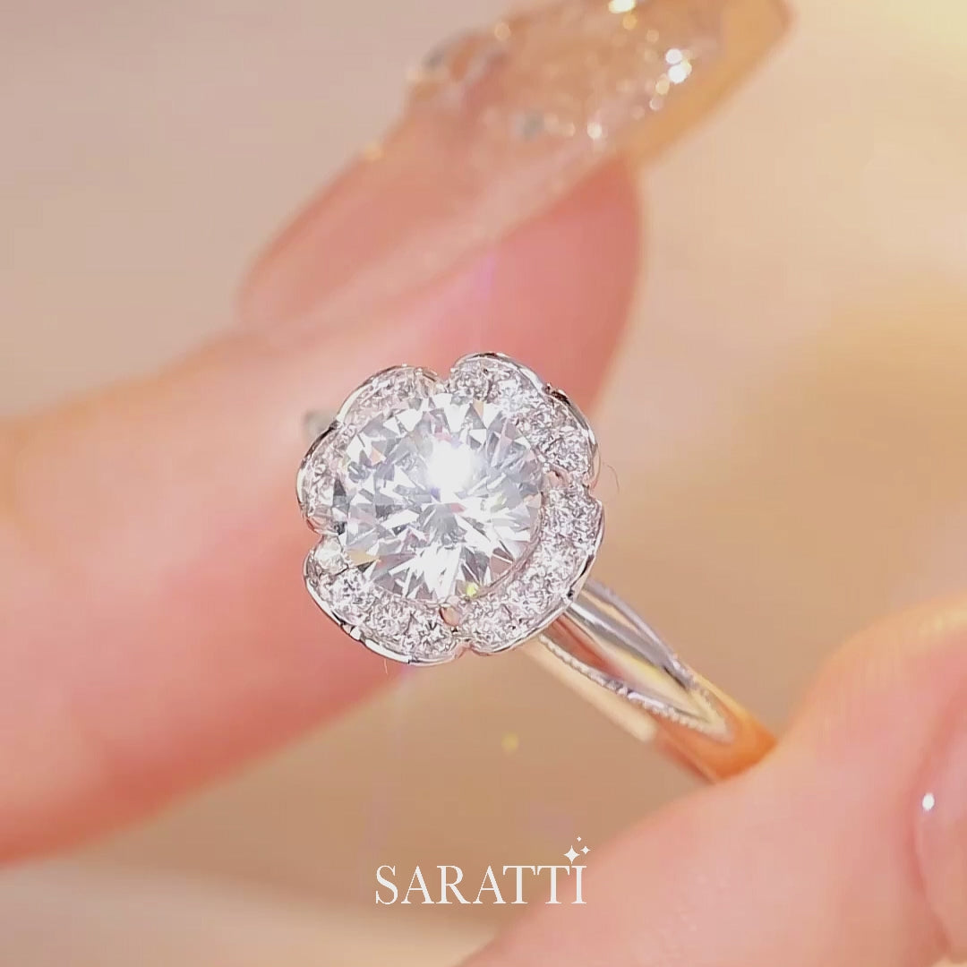 Tara- Round Diamond Engagement Ring - Saratti Jewelry