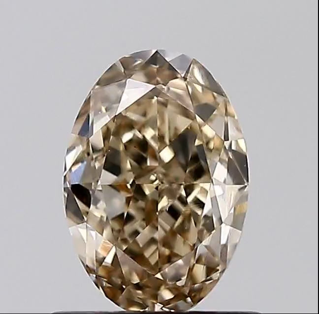 1.00ct Oval Natural Diamond (Colour Fancy Light Yellowish Brown, Clarity VS2, GIA Certified)