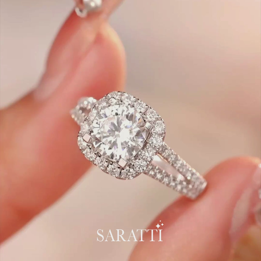 Split Shank Diamond Engagement Ring | Saratti Jewelry 