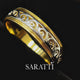 Vintage Inspired Men Two Tone Band in 18K Yellow & White Gold | Saratti Jewelry