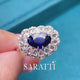 Unheated 2 carats + Royal Blue Sapphire & Diamonds Floral Design Dual Purpose - Saratti