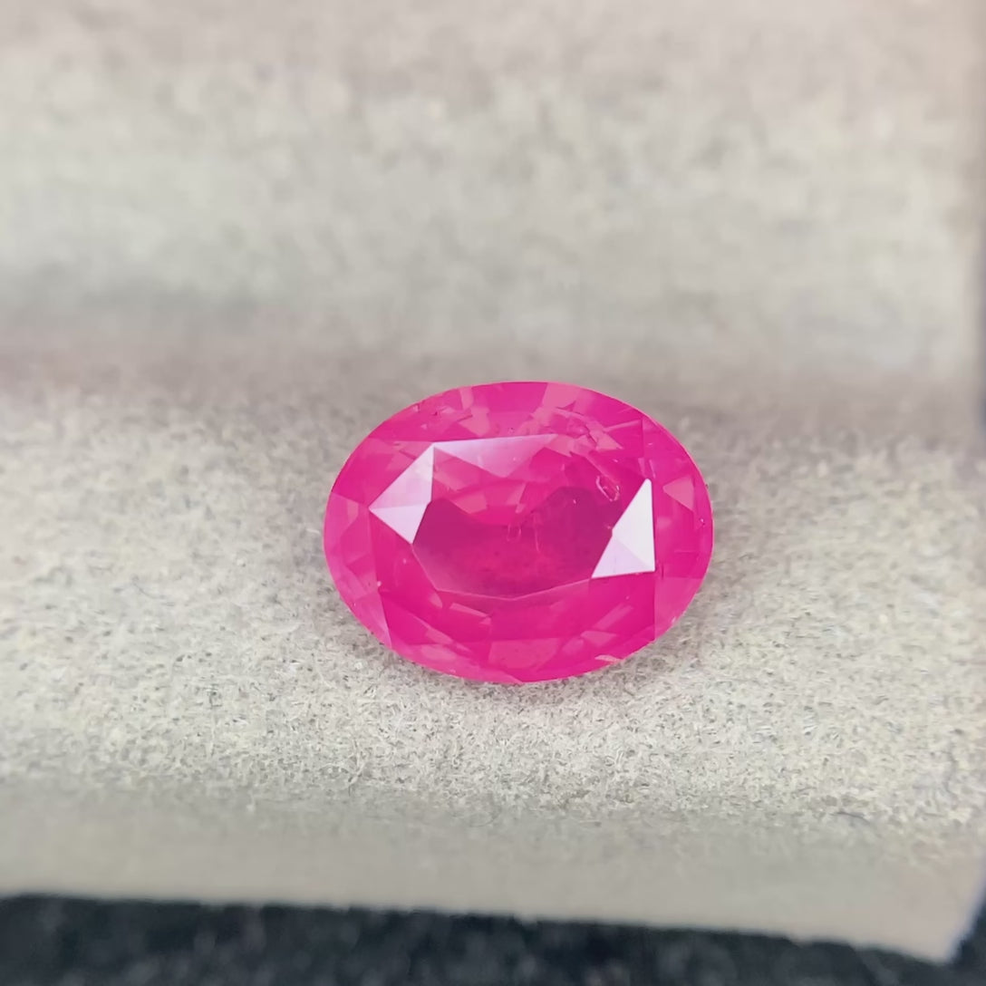 2.54 carats Natural Tanzanian Vivid Orangy Pink Spinel | Oval