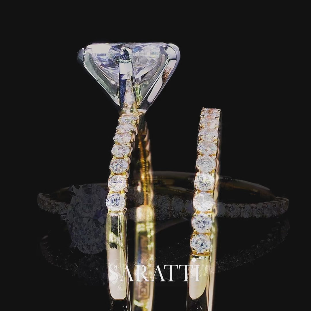 Gretta • Oval Moissanite Ring in Yellow Gold