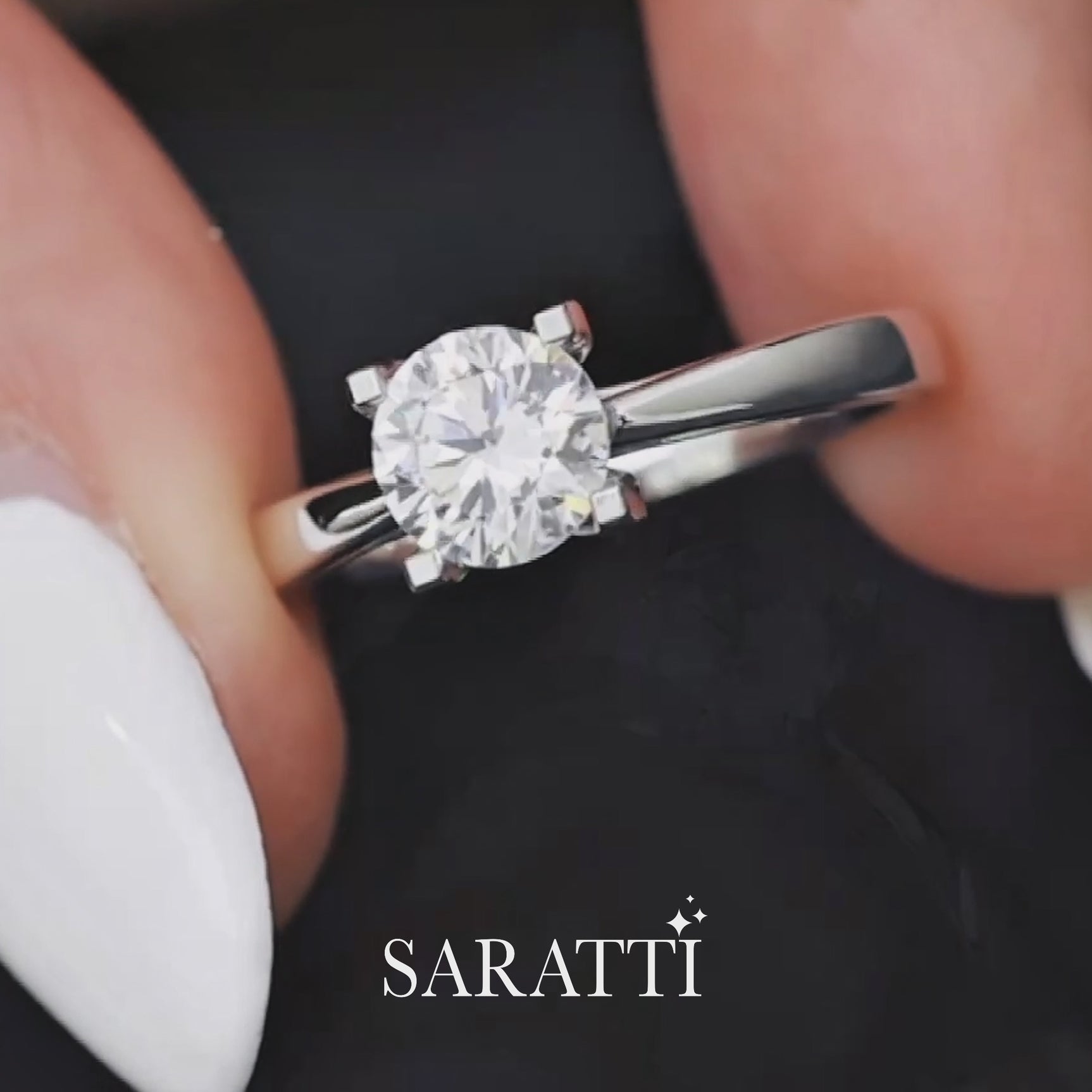 Foria - Fortaleza Amor Natural Diamond Ring - Diamond Solitaire Ring in White Gold - Sarattti