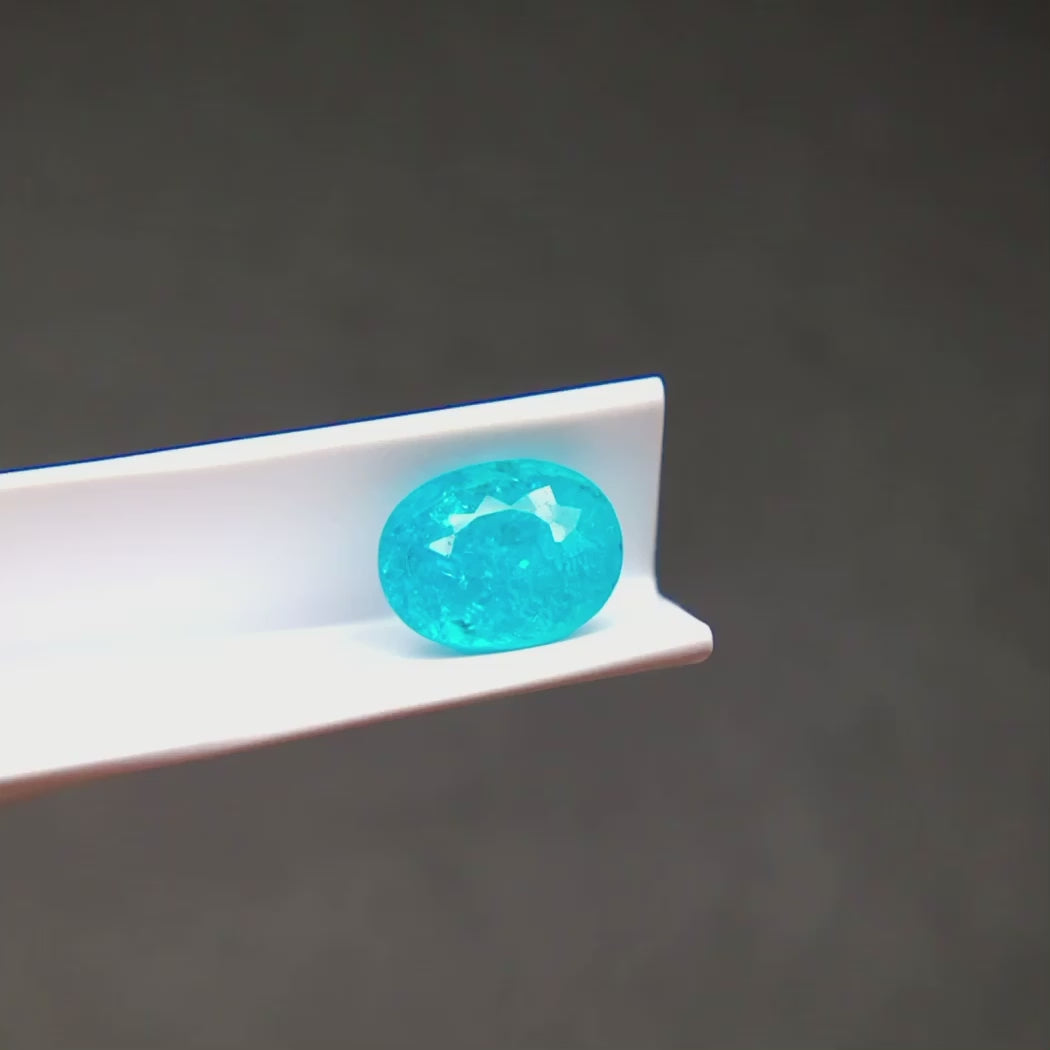 1.81 carats Natural Brazilian Neon Blue Paraiba Tourmaline | Oval