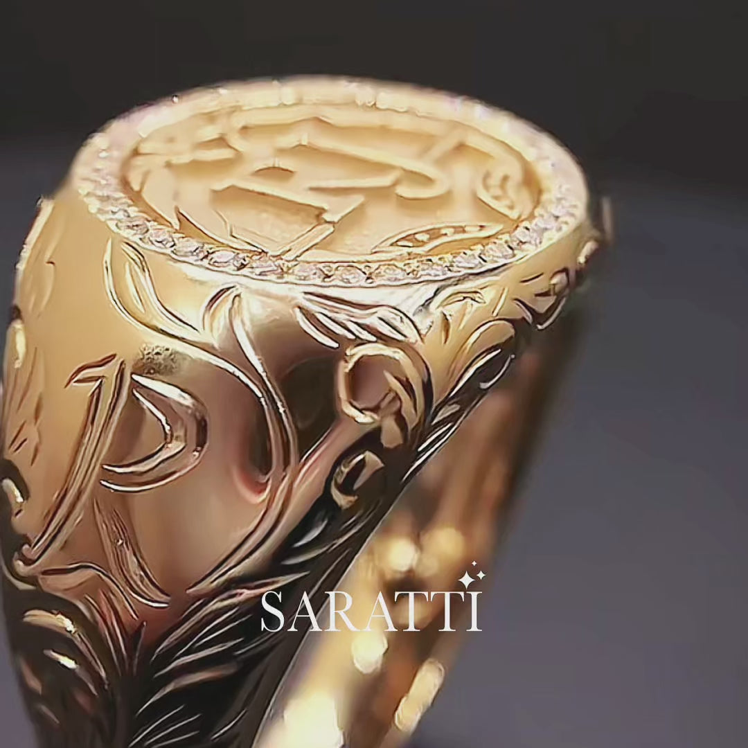 Regalia d’Oro Men's Vintage Ring in Yellow Gold - Saratti Jewelry