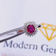 Oval Ruby and Diamond White Gold Ring - Saratti
