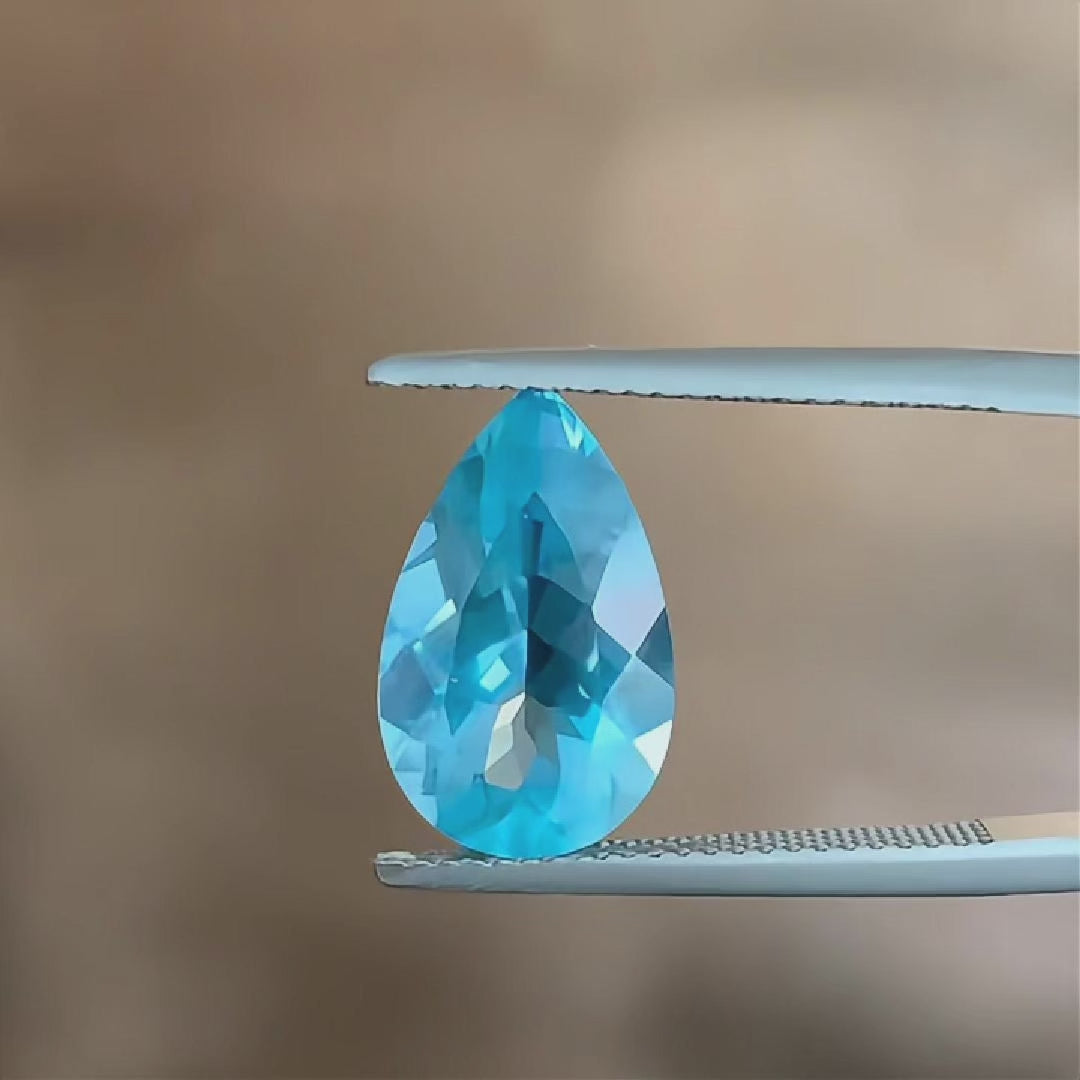 4.44 carats Natural Santa Maria Aquamarine | Pear – 15.10 × 9.36 × 6.33mm