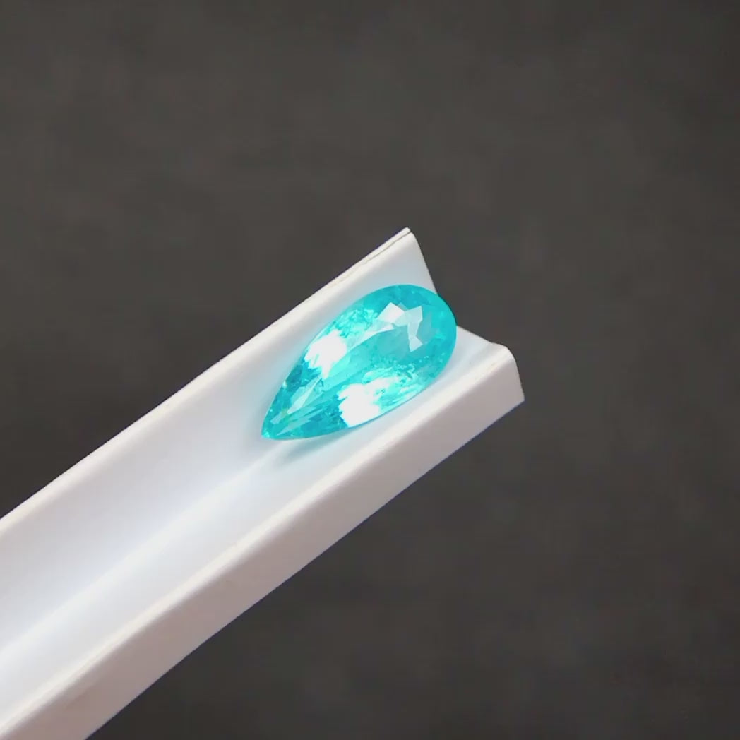 1.29 carats Natural Mozambican Neon Blue Paraiba Tourmaline | Pear