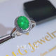 Emerald Birthstone Ring with Double Diamond Halo | Saratti Jewelry