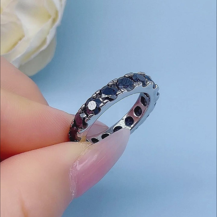 Black Diamond Eternity Wedding Band | Saratti Jewelry