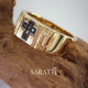 Men's Cross Ring in Yellow Gold with Black Diamonds