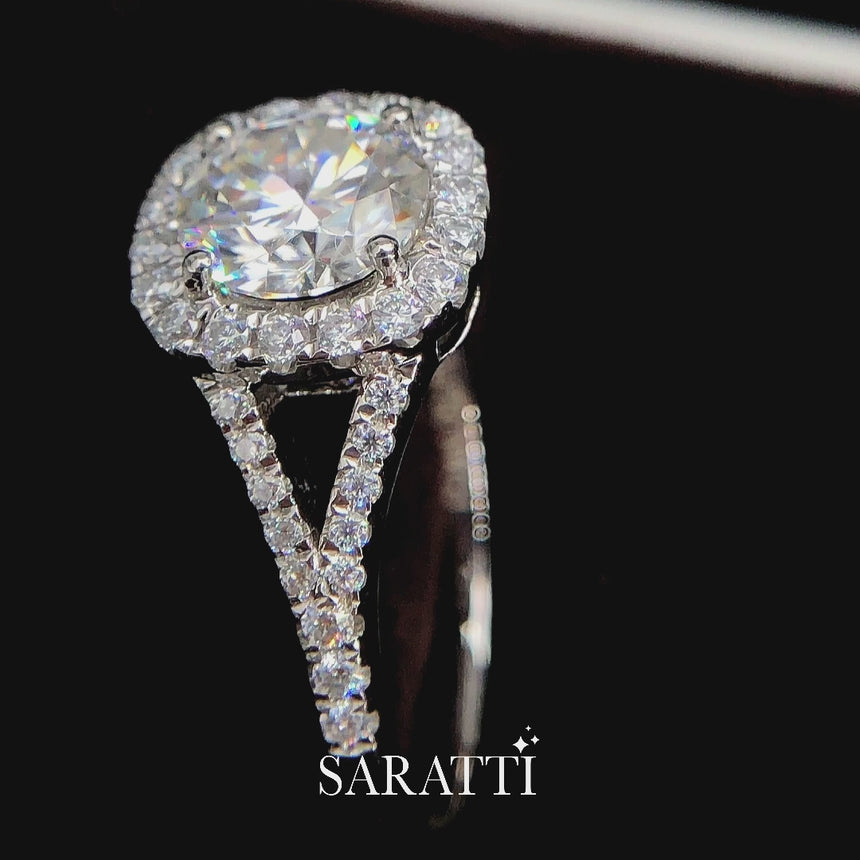 Cora Brilliant Roun dDiamond Split Shank Ring - Saratti Jewelry