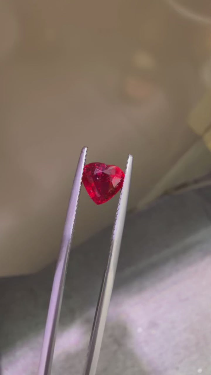 2.01-carat Vivid Red Heart Shape Unheated Natural Ruby | GRS Certified