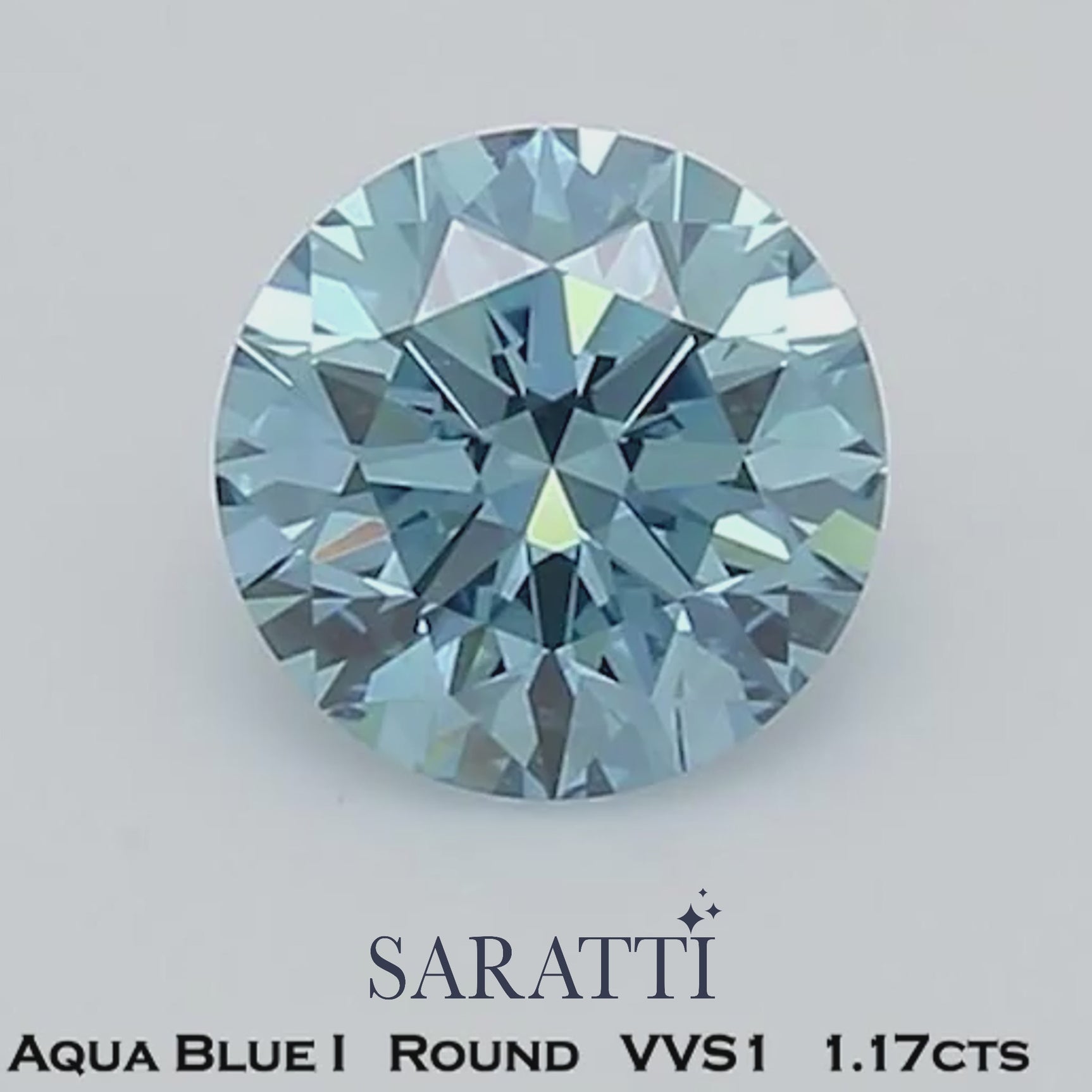 1.17 carats Fancy Greenish Blue Natural Diamond | Treated | Saratti Jewelry