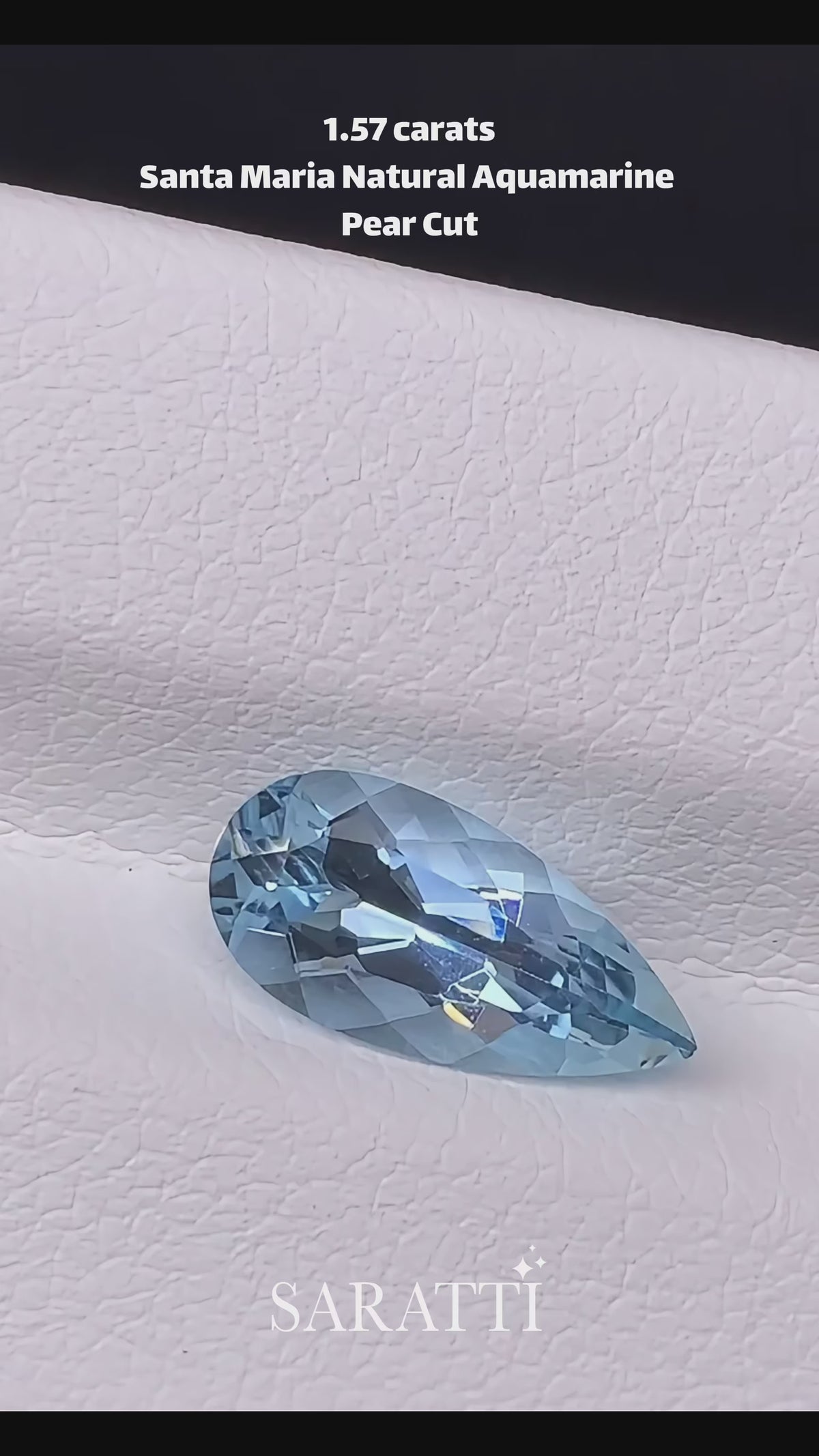 1.57 carats Natural Santa Maria Aquamarine | Pear Cut