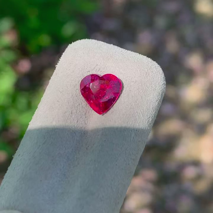 2.01-carat Vivid Red Heart Shape Unheated Natural Ruby | GRS Certified