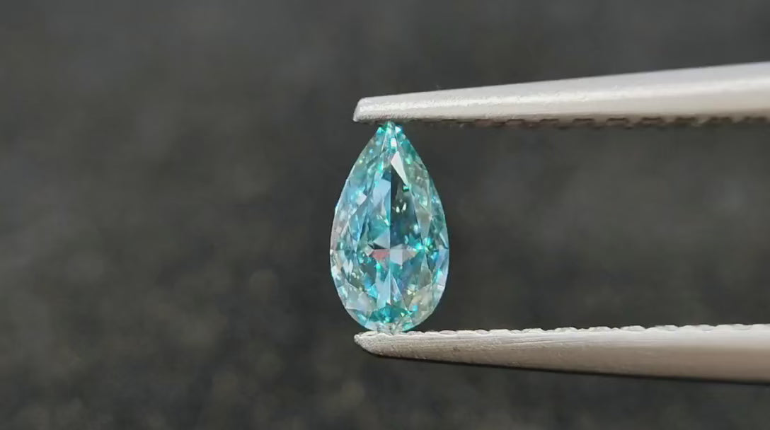 fancy pear cut natural blue loose diamond