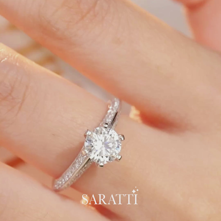 Aniya Natural Diamond 18K White Gold Ring - Saratti Jewelry