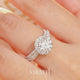 Yumi - Halo Engagement Ring in White Gold - Saratti Jewelry