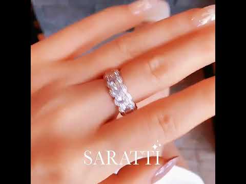 Oval Ring Wedding Band with Halo in White Gold