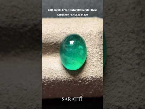 2.86 carats Green Natural Emerald | Oval Cabochon