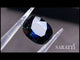 Intense blue Natural sapphire oval cut loose gemstone angled view | SARATTI  