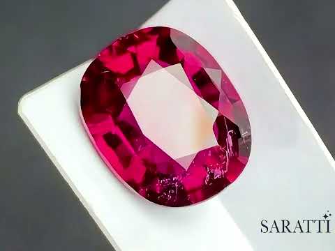 5.65 Carats Natural Rubellite Tourmaline Gemstone | Cushion Cut | Eye Clean | 12.2 × 9.9 × 6.2 mm