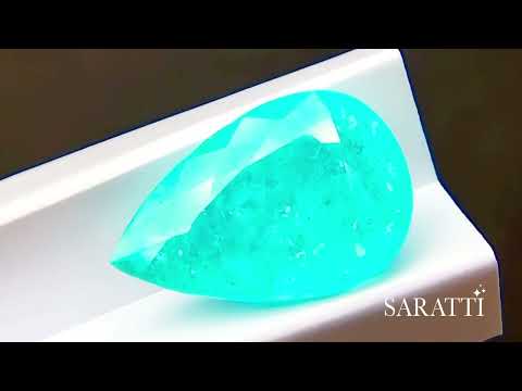 5.24 carats Neon Blue Natural Paraiba Tourmaline | Pear – 14.08 × 9.24 × 5.57mm