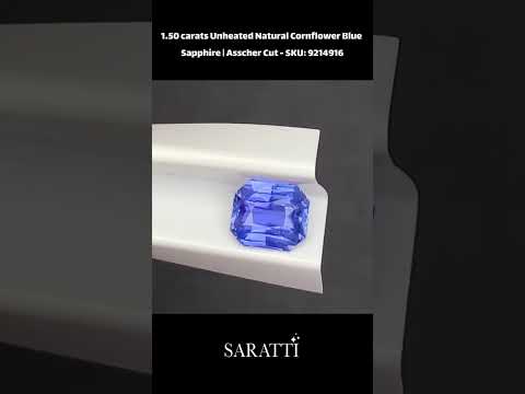 1.50 carats Unheated Natural Cornflower Blue Sapphire | Asscher Cut