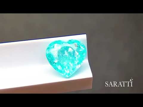 1.58 carats Neon Blue Natural Paraiba Tourmaline | Heart – 7.99 × 7.54 × 3.93mm