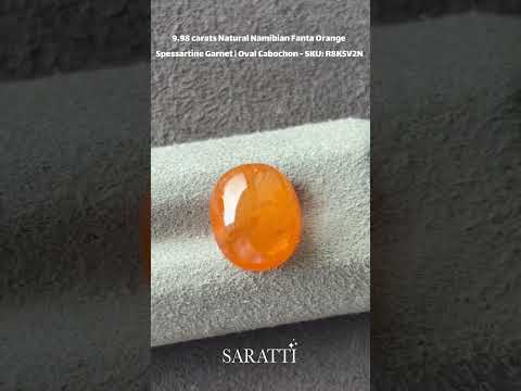 9.98 carats Natural Namibian Fanta Orange Spessartine Garnet | Oval Cabochon