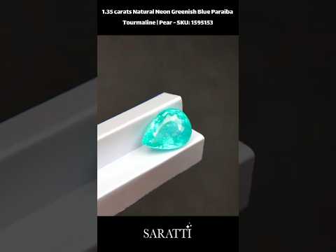 1.35 carats Natural Neon Greenish Blue Paraiba Tourmaline | Pear