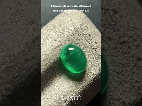 1.64 carats Green Natural Emerald | Oval Cabochon