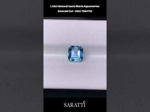 1.39 carats Natural Santa Maria Aquamarine | Emerald Cut