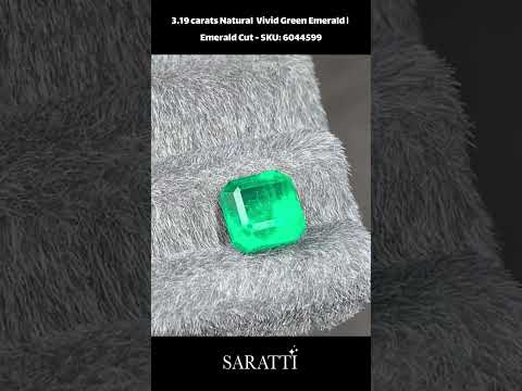 3.19 carats Natural  Vivid Green Emerald | Emerald Cut