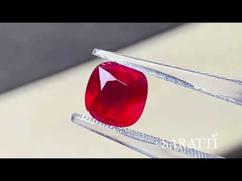 2.36 carats Natural Mozambique Pigeon’s Blood Ruby | Cushion – 7.44 × 7.15 × 4.95mm