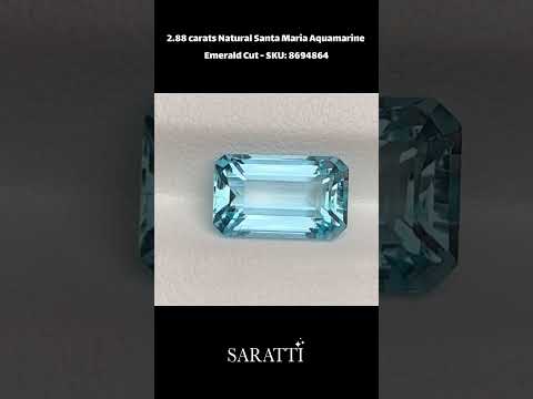2.88 carats Natural Santa Maria Aquamarine | Emerald Cut